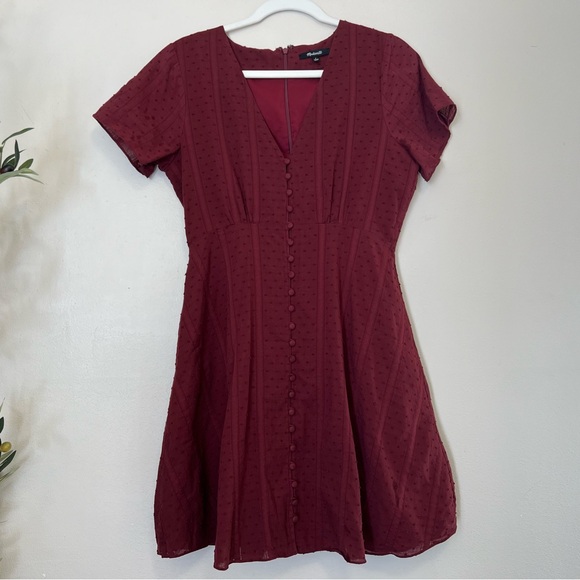 Madewell Button Front Swing Dress in Swiss Dot - Picture 5 of 16